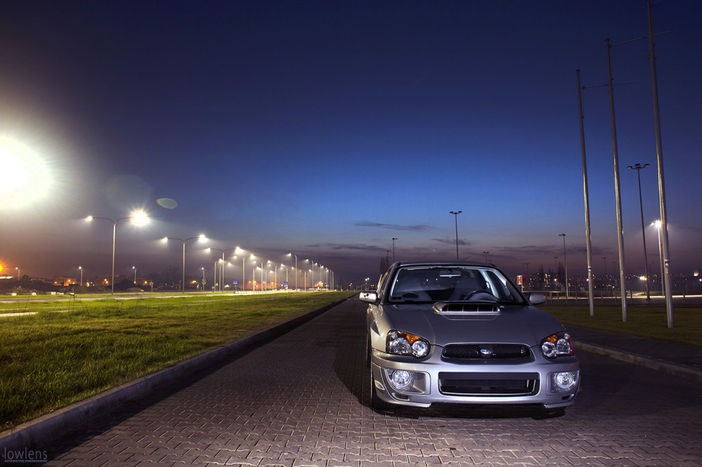 Subaru impreza wrx at night