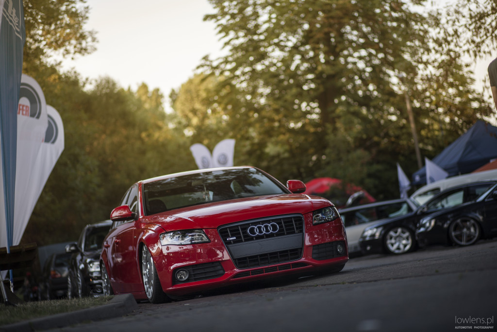 lowered red audi
